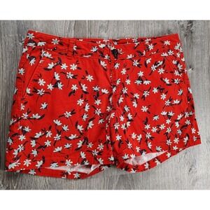 ANA A New Approach Women Floral 12 Twill Shorts Pockets‎ Belt Loops Cotton Blend